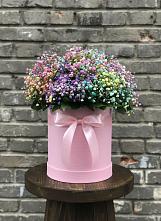 Цветочная композиция из Гипсофила и Розы в шляпной коробке #REPLACE_PRED# Калининауле