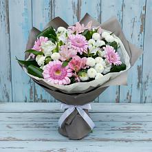 Букет цветов из:  Герберы, Альстромерии и Хризантемы в Калининауле