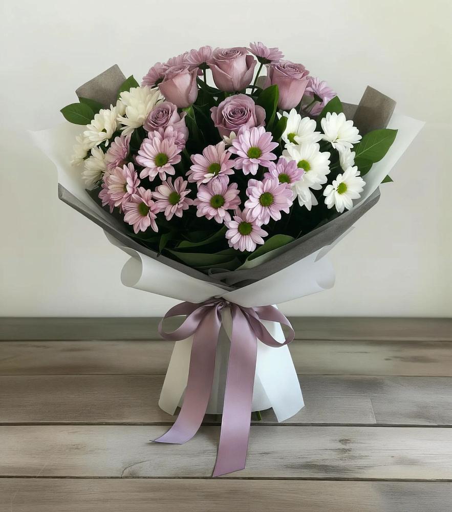Букет цветов из: Хризантемы и Розы в Калининауле