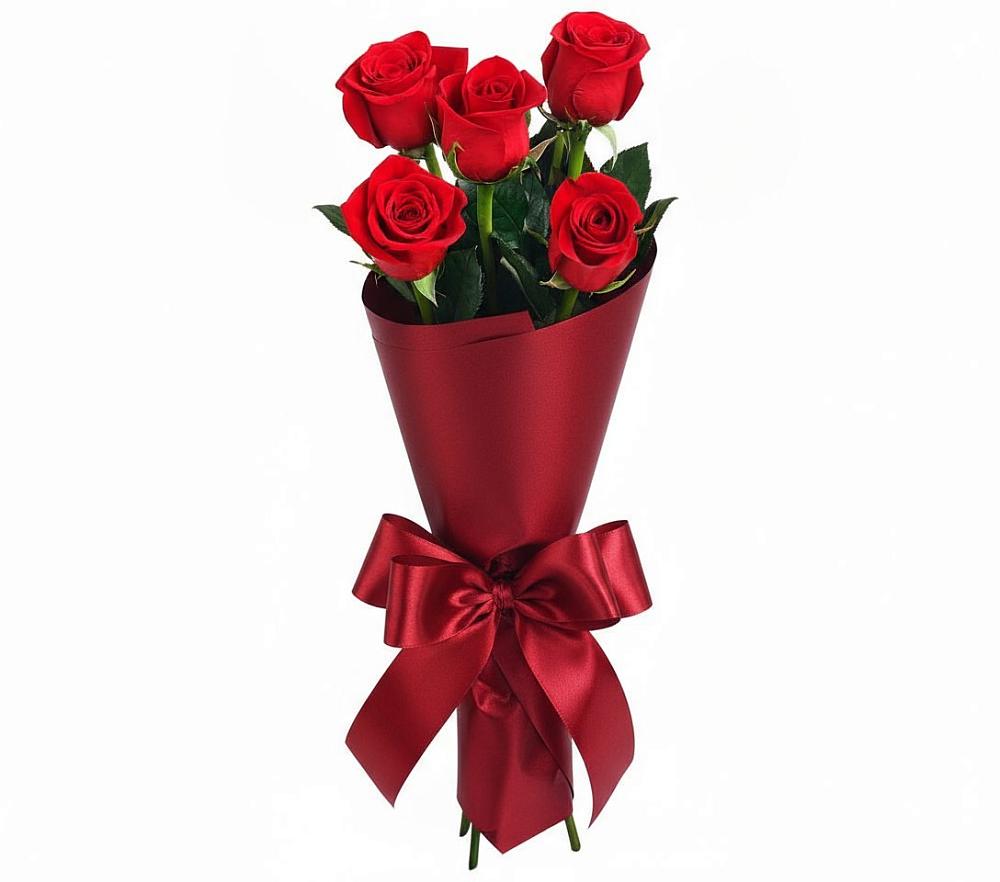 Букет 5 Красных роз Эдлесс Лав в Калининауле