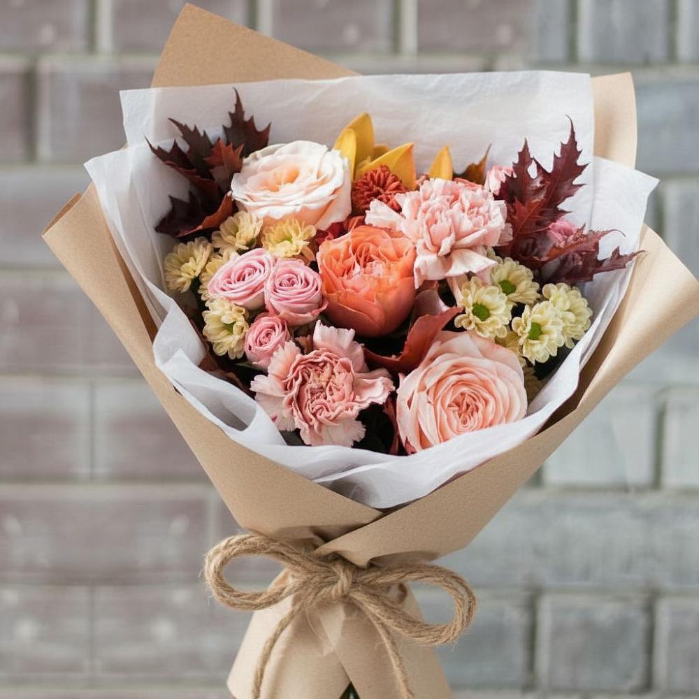 Букет цветов из: Гвоздики, Хризантемы и Розы в Калининауле