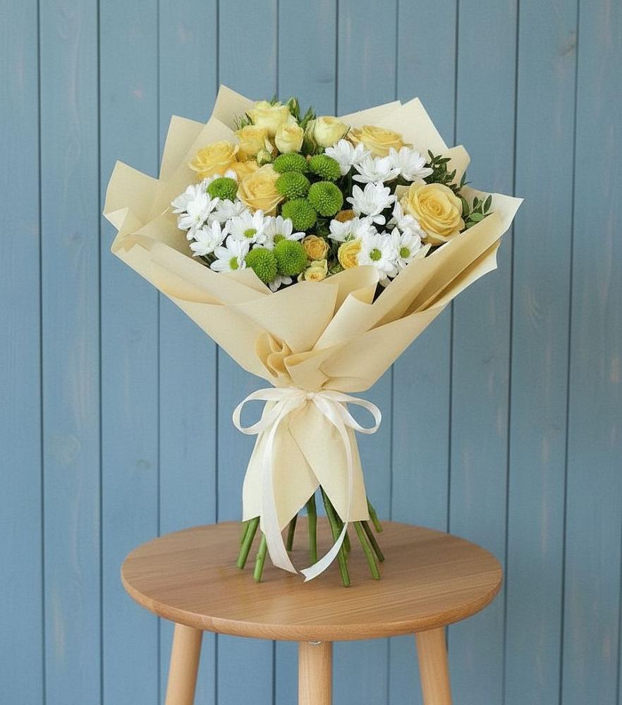 Букет цветов из: Хризантемы и Розы в Калининауле