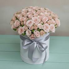 Цветочная композиция из Розы в шляпной коробке в Калининауле