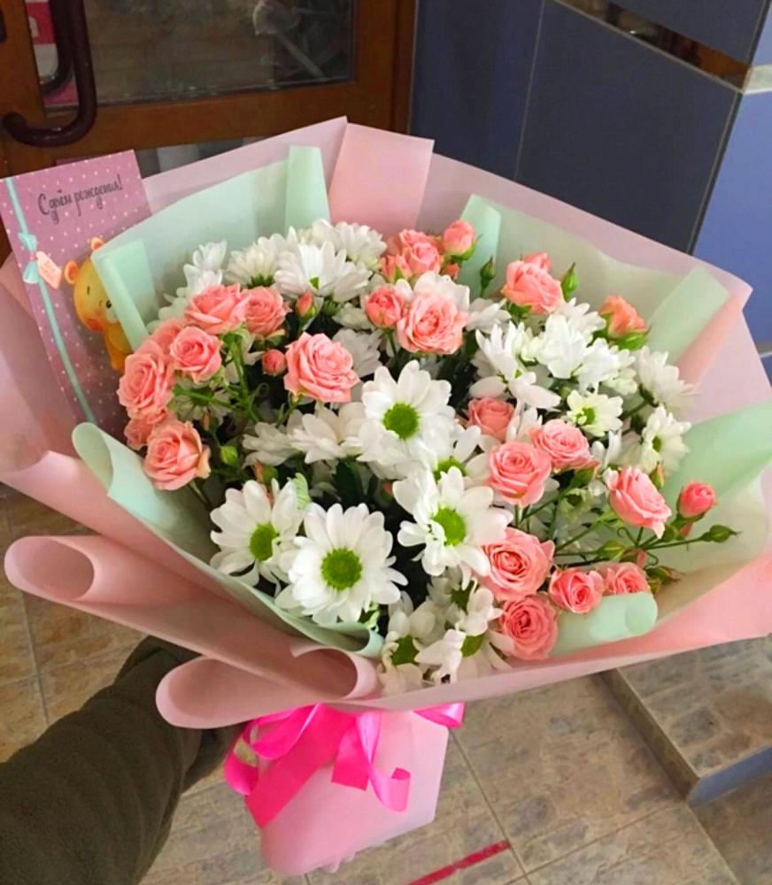 Букет цветов из: Розы и Хризантемы в Калининауле