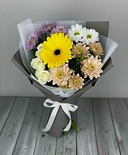 Букет цветов из:  Розы, Герберы и Хризантемы в Калининауле