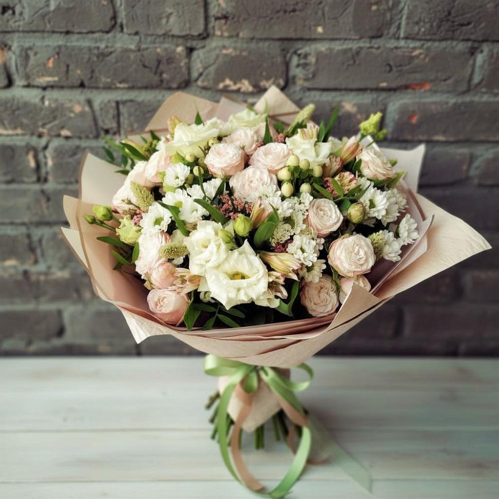 Букет цветов из: Альстромерии, Розы и Хризантемы в Калининауле