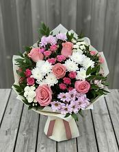 Букет цветов из:  Альстромерии, Гвоздики, Розы и Хризантемы #REPLACE_PRED# Калининауле