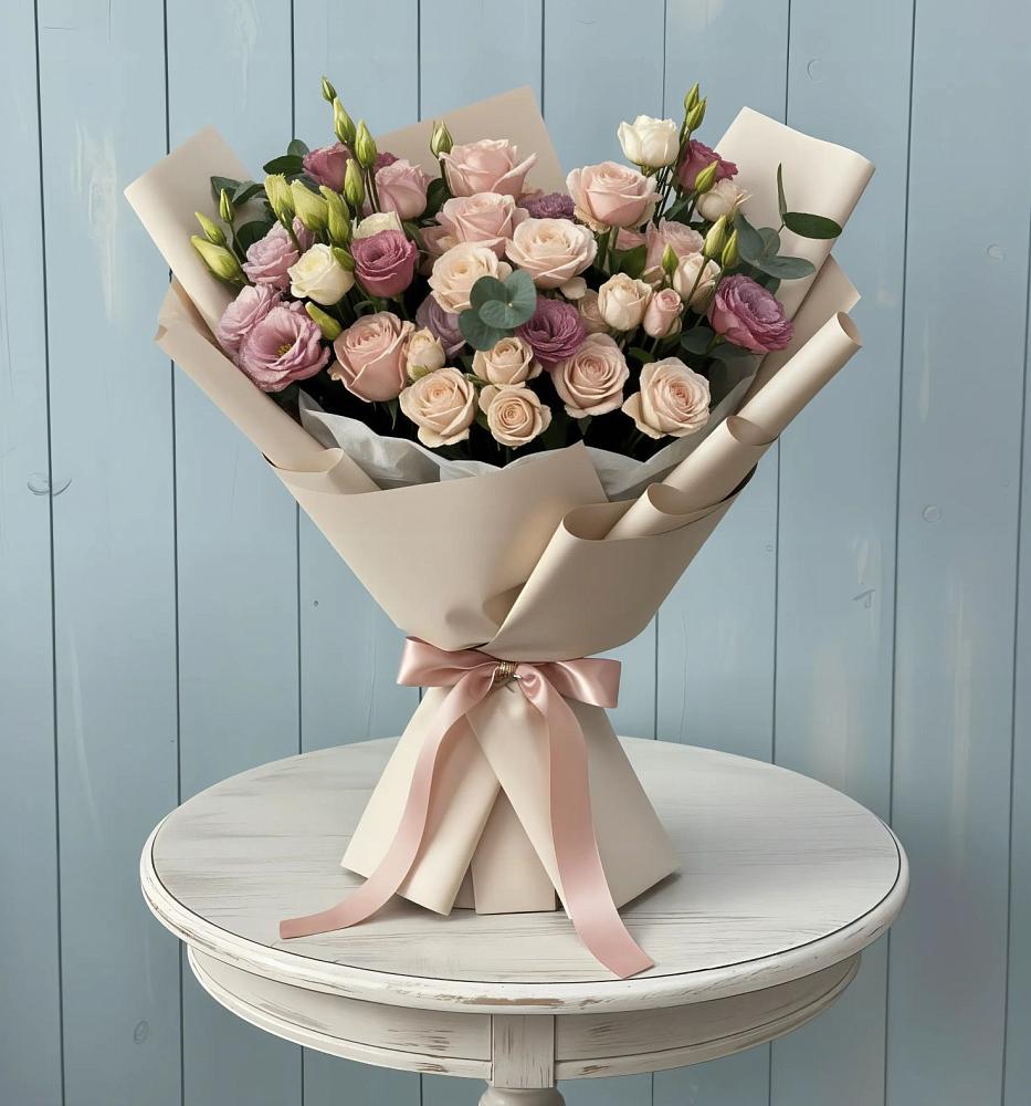 Букет цветов из: Розы и Лизиантусы в Калининауле