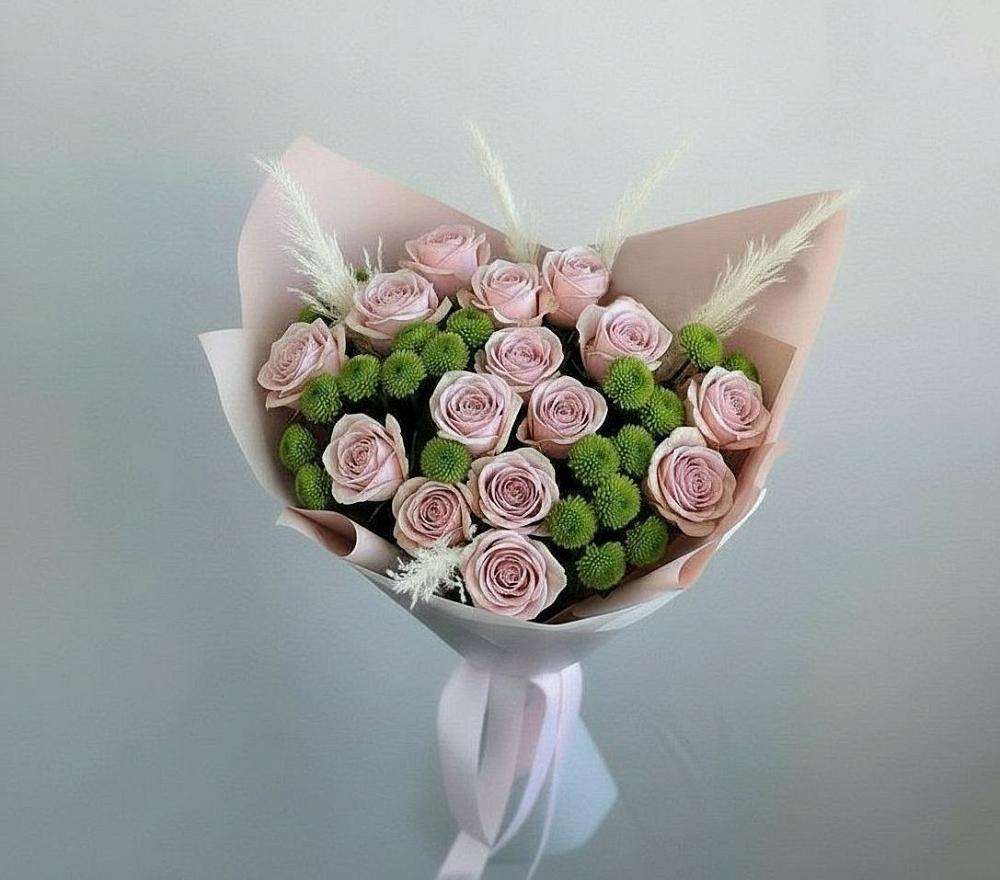 Букет цветов из: Розы и Хризантемы в Калининауле