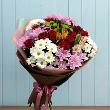 Букет цветов из:  Розы, Хризантемы и Альстромерии в Калининауле