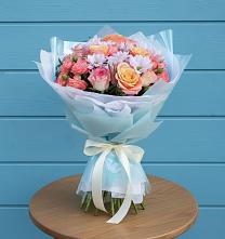 Букет цветов из:  Хризантемы и Розы в Калининауле