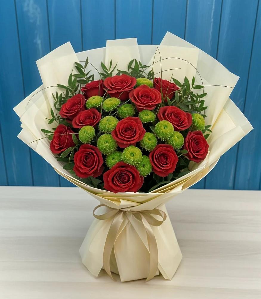 Букет цветов из: Розы и Хризантемы в Калининауле