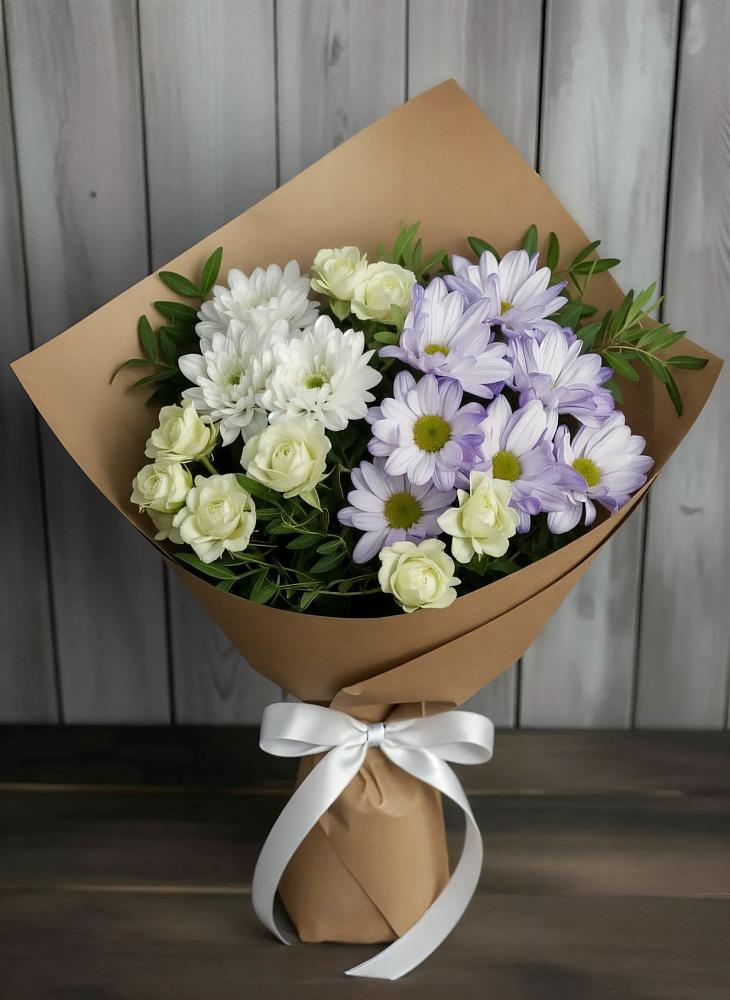Букет цветов из: Хризантемы и Розы в Калининауле
