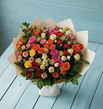 Букет Микс из разноцветных кустовых роз #REPLACE_PRED# Калининауле